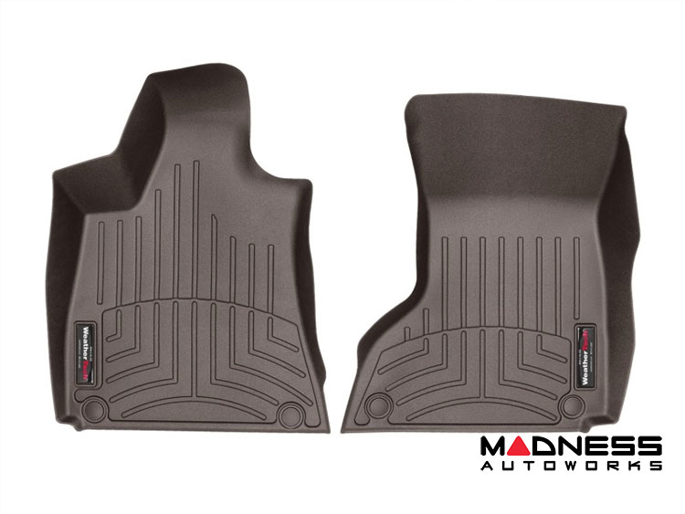 Maserati Ghibli Floor Liners - WeatherTech - Cocoa - Front - 2 Grommet Style
